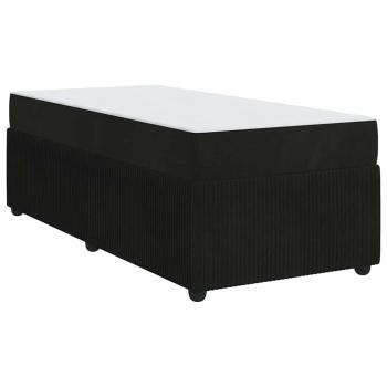 Bettgestell mit Matratze Sonstiges Schwarz 90 x 200 cm Samt