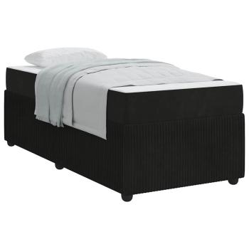 Bettgestell mit Matratze Sonstiges Schwarz 90 x 200 cm Samt