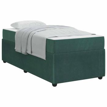 Bettgestell mit Matratze Sonstiges Dunkelgrün 90 x 200 cm Samt