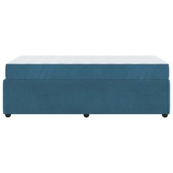 Bettgestell mit Matratze Sonstiges Blau 90 x 200 cm Samt