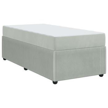 Bettgestell mit Matratze Sonstiges Hellgrau 100 x 200 cm Samt