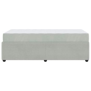 Bettgestell mit Matratze Sonstiges Hellgrau 100 x 200 cm Samt