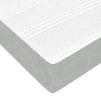Bettgestell mit Matratze Sonstiges Hellgrau 100 x 200 cm Samt
