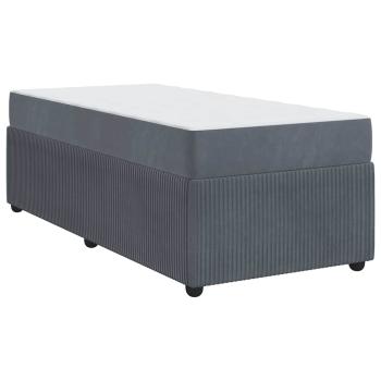 Bettgestell mit Matratze Sonstiges Dunkelgrau 100 x 200 cm Samt