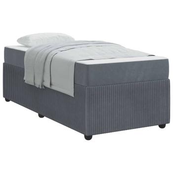 Bettgestell mit Matratze Sonstiges Dunkelgrau 100 x 200 cm Samt