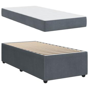 Bettgestell mit Matratze Sonstiges Dunkelgrau 100 x 200 cm Samt
