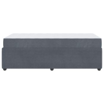 Bettgestell mit Matratze Sonstiges Dunkelgrau 100 x 200 cm Samt