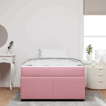 Bettgestell mit Matratze Sonstiges Rosa 120 x 190 cm Samt
