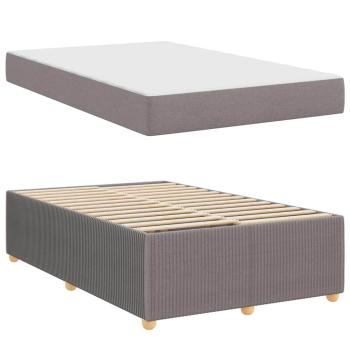 ARDEBO.de - Bettrahmen mit Matratze Taupe 120 x 200 cm Stoff