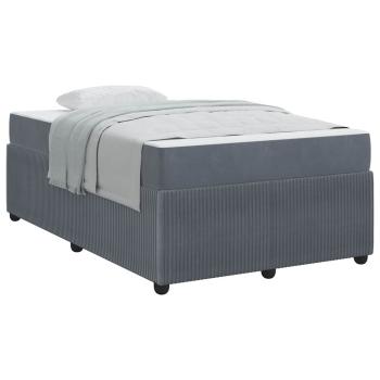 Bettgestell mit Matratze Sonstiges Dunkelgrau 120 x 200 cm Samt