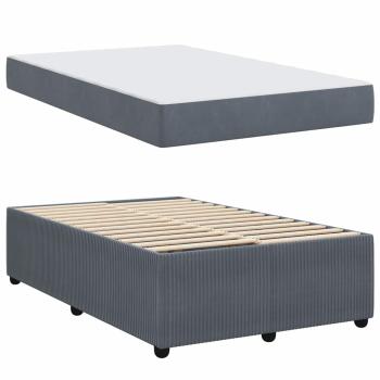 Bettgestell mit Matratze Sonstiges Dunkelgrau 120 x 200 cm Samt