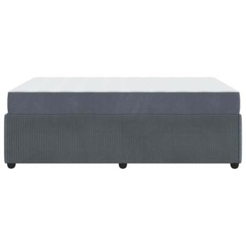 Bettgestell mit Matratze Sonstiges Dunkelgrau 120 x 200 cm Samt