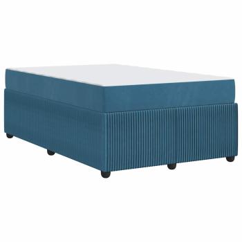 Bettgestell mit Matratze Sonstiges Blau 120 x 200 cm Samt
