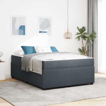 ARDEBO.de - Bettgestell mit Matratze Sonstiges Dunkelgrau 140 x 200 cm Samt
