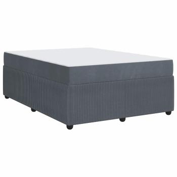 Bettgestell mit Matratze Sonstiges Dunkelgrau 140 x 200 cm Samt