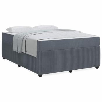 Bettgestell mit Matratze Sonstiges Dunkelgrau 140 x 200 cm Samt