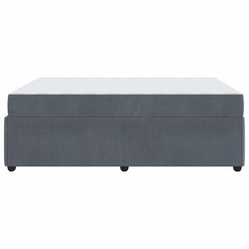 Bettgestell mit Matratze Sonstiges Dunkelgrau 140 x 200 cm Samt