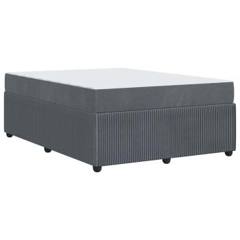 Bettgestell mit Matratze Sonstiges Dunkelgrau 140 x 200 cm Samt