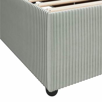 Bettgestell mit Matratze Sonstiges Hellgrau 160 x 200 cm Samt