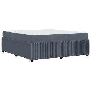 Bettgestell mit Matratze Sonstiges Dunkelgrau 180 x 200 cm Samt