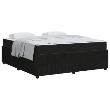 Bettgestell mit Matratze Sonstiges Schwarz 180 x 200 cm Samt