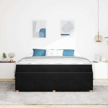 Bettgestell mit Matratze Sonstiges Schwarz 180 x 200 cm Samt