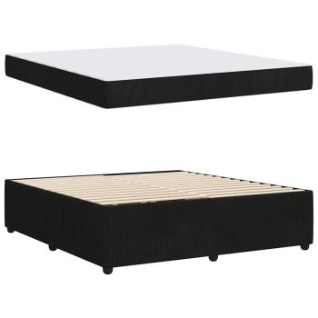 Bettgestell mit Matratze Sonstiges Schwarz 180 x 200 cm Samt