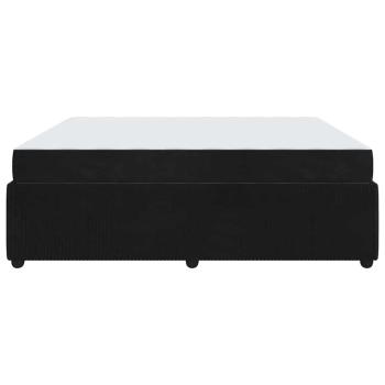 Bettgestell mit Matratze Sonstiges Schwarz 180 x 200 cm Samt