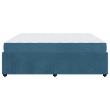 Bettgestell mit Matratze Sonstiges Blau 180 x 200 cm Samt