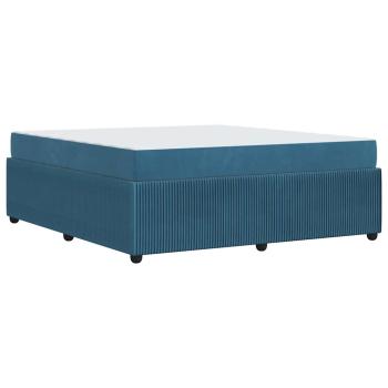 Bettgestell mit Matratze Sonstiges Blau 180 x 200 cm Samt