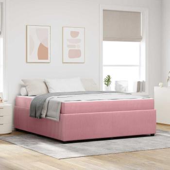 ARDEBO.de - Bettgestell mit Matratze Sonstiges Rosa 180 x 200 cm Samt