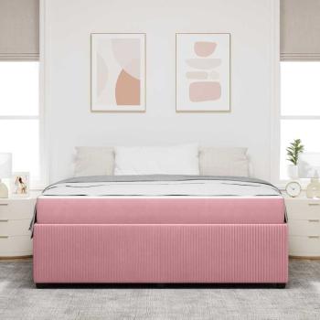 Bettgestell mit Matratze Sonstiges Rosa 180 x 200 cm Samt