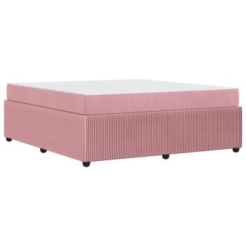 Bettgestell mit Matratze Sonstiges Rosa 180 x 200 cm Samt