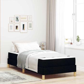 ARDEBO.de - Boxspringbett Schwarz, Braun 90 x 200 cm Stoff, Ingenieurholz