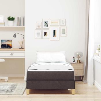 Boxspringbett Braun 100 x 200 cm Stoff, Ingenieurholz