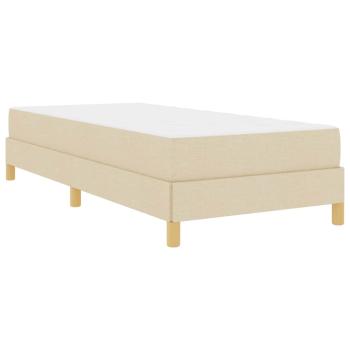 Boxspringbett Creme, Braun 100 x 200 cm Stoff, Ingenieurholz