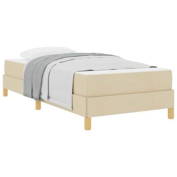 Boxspringbett Creme, Braun 100 x 200 cm Stoff, Ingenieurholz