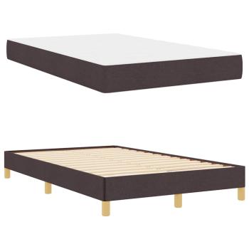 Boxspringbett Braun 120 x 200 cm Stoff, Ingenieurholz