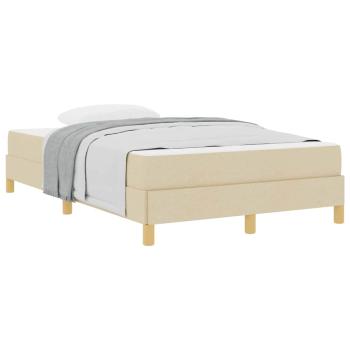 Boxspringbett Creme, Braun 120 x 200 cm Stoff, Ingenieurholz