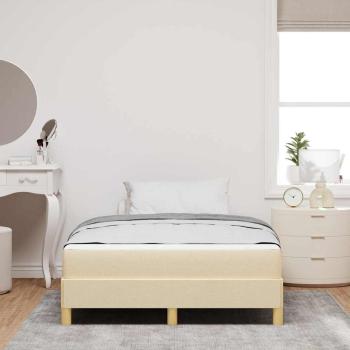 Boxspringbett Creme, Braun 120 x 200 cm Stoff, Ingenieurholz
