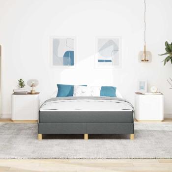 Boxspringbett Taupe, Braun 140 x 190 cm Stoff, Ingenieurholz
