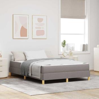 ARDEBO.de - Boxspringbett Taupe, Braun 140 x 200 cm Stoff, Ingenieurholz