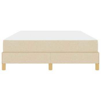 Boxspringbett Creme, Braun 140 x 200 cm Stoff, Ingenieurholz