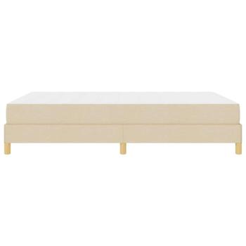 Boxspringbett Creme, Braun 140 x 200 cm Stoff, Ingenieurholz