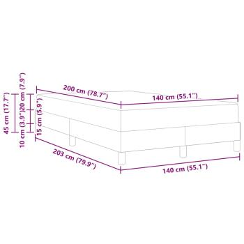 Boxspringbett Creme, Braun 140 x 200 cm Stoff, Ingenieurholz