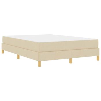 Boxspringbett Creme, Braun 160 x 200 cm Stoff, Ingenieurholz