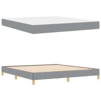 Boxspringbett Taupe, Braun 180 x 200 cm Stoff, Ingenieurholz