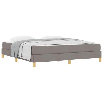 Boxspringbett Taupe, Braun 180 x 200 cm Stoff, Ingenieurholz