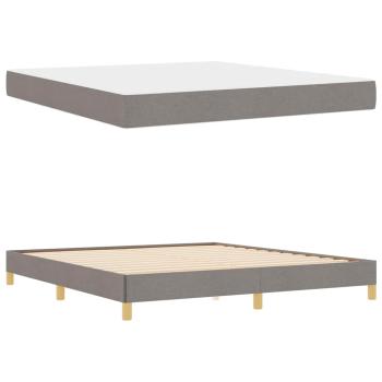 Boxspringbett Taupe, Braun 180 x 200 cm Stoff, Ingenieurholz