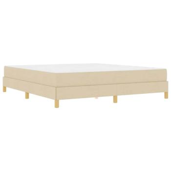 Boxspringbett Creme, Braun 180 x 200 cm Stoff, Ingenieurholz